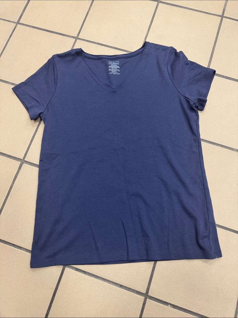 L.L. Bean Women's Short Sleeve V-Neck Tee - Navy